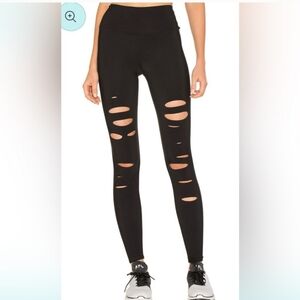 Alo Yoga Women's Black Cut Out High Rise Full Length Leggings